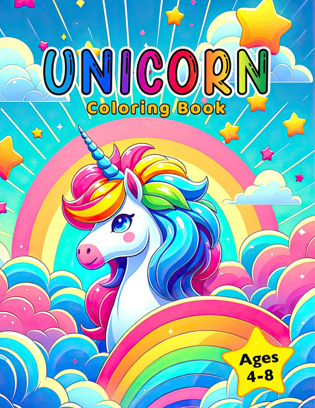 Unicorn Coloring Book: For Kids Ages 4-8 (Coloring Books for Kids) WoodArtSupply