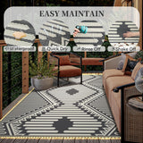 MontVoo Outdoor Rug with Led String Strip Lights 6x9 ft Waterproof Outdoor Patio Rug Mat Reversible Plastic Straw Rug Outside Outdoor Rug for RV Camping Picnic Balcony Fairy Boho Outdoor Decor MontVoo