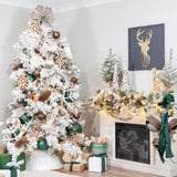 AuldHome Wooden Reindeer Christmas Statues (Set of 2); Primitive Style Mango Wood Holiday Figurines AuldHome Design