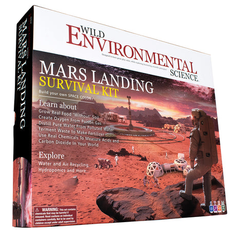 WILD ENVIRONMENTAL SCIENCE Mars Landing Survival Kit - Kids Plant Growing Terrarium Kit – Ages 8+ - Grow Food & Build an Earth-Like Environment on Mars - Seeds Included WILD ENVIRONMENTAL SCIENCE