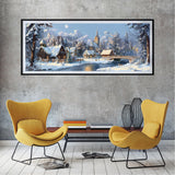 SKRYUIE 5D Large Diamond Painting Kits Landscape - DIY Diamond Art Kits for Adults Cabin, Full Round Drill - Crystal Embroidery Cross Stitch - Craft for Wall & Office Decor - 12x30 inch / 30x80 cm C9 SKRYUIE