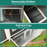 YITAHOME Chicken Coop 11.5ft² Large Wooden Chicken House Chicken Pen Outdoor with 2 Nesting Boxes Poultry Cage Rabbit Hutch Duck Cage with Weatherproof Roof (Grey) YITAHOME