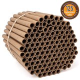 Rivajam 125 Mason Bee House Cardboard Nest Tubes Refill Pack | Solitary Bee Hive & Supplies | Starter Kit & Habitat Garden Gift | Hotels Tubes & Nest Box Inserts Liners Rivajam