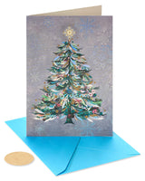 Papyrus Christmas Cards Boxed with Envelopes, Joyful Holiday, Festive Christmas Tree (14-Count) Papyrus