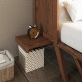 jurmiture Full Size Murphy Bed with USB Port and Removable Shelves on Each Side, Solid Pine Murphy Cabinet Bed for Home Office, Guest Room, Walnut jurmiture