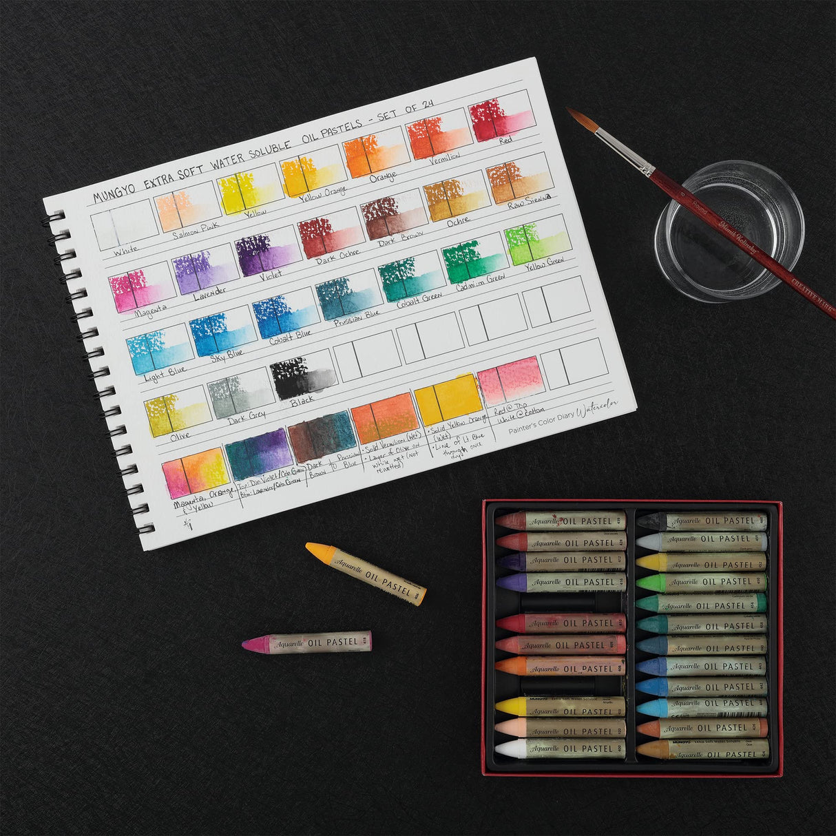 HG Art Concepts Painters Color Diary - 9x12", 140lb Spiral-Bound Acid-Free Color Swatch Book with 10 Pages for Watercolor & Mixed Media - Single HG Art Concepts