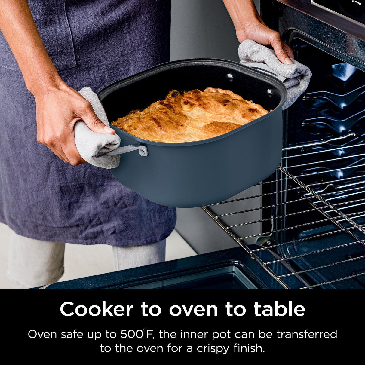 Ninja MC1101 Foodi Everyday Possible Cooker Pro, 8-in-1 Versatility, 6.5 QT, One-Pot Cooking, Replaces 10 Cooking Tools, Faster Cooking, Family-Sized Capacity, Adjustable Temp Control, Midnight Blue Ninja
