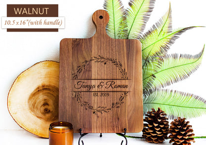 Personalized Wooden Cutting Board Handmade in USA – Best Serves as Charcuterie board, Cheese board, Chopping board, Serving tray – Unique Wood Gift - WoodArtSupply