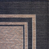 Gertmenian Indoor Outdoor Classic Flatweave Area Rug, Stain & UV Resistant Carpet, Deck, Patio, Poolside & Mudroom, 8x10 Ft Large, Border, Black Tan, 21515 Gertmenian