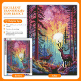 Offito Rainbow Sunset Diamond Art Kits for Adults, Forest Deer Diamond Painting Kits for Beginners, Fantasy Landscape DIY Full Drill Dots Gem Art Paint for Home Wall Decor 12 x 16 Inch Offito