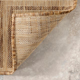 nuLOOM 4' x 6' Outdoor Area Rug, Casual Design With Striped Border, Stain Resistant, Highly Durable, For Patio, Balcony, Bedroom, Living Room, Dining Room, Bathroom, Light Brown nuLOOM