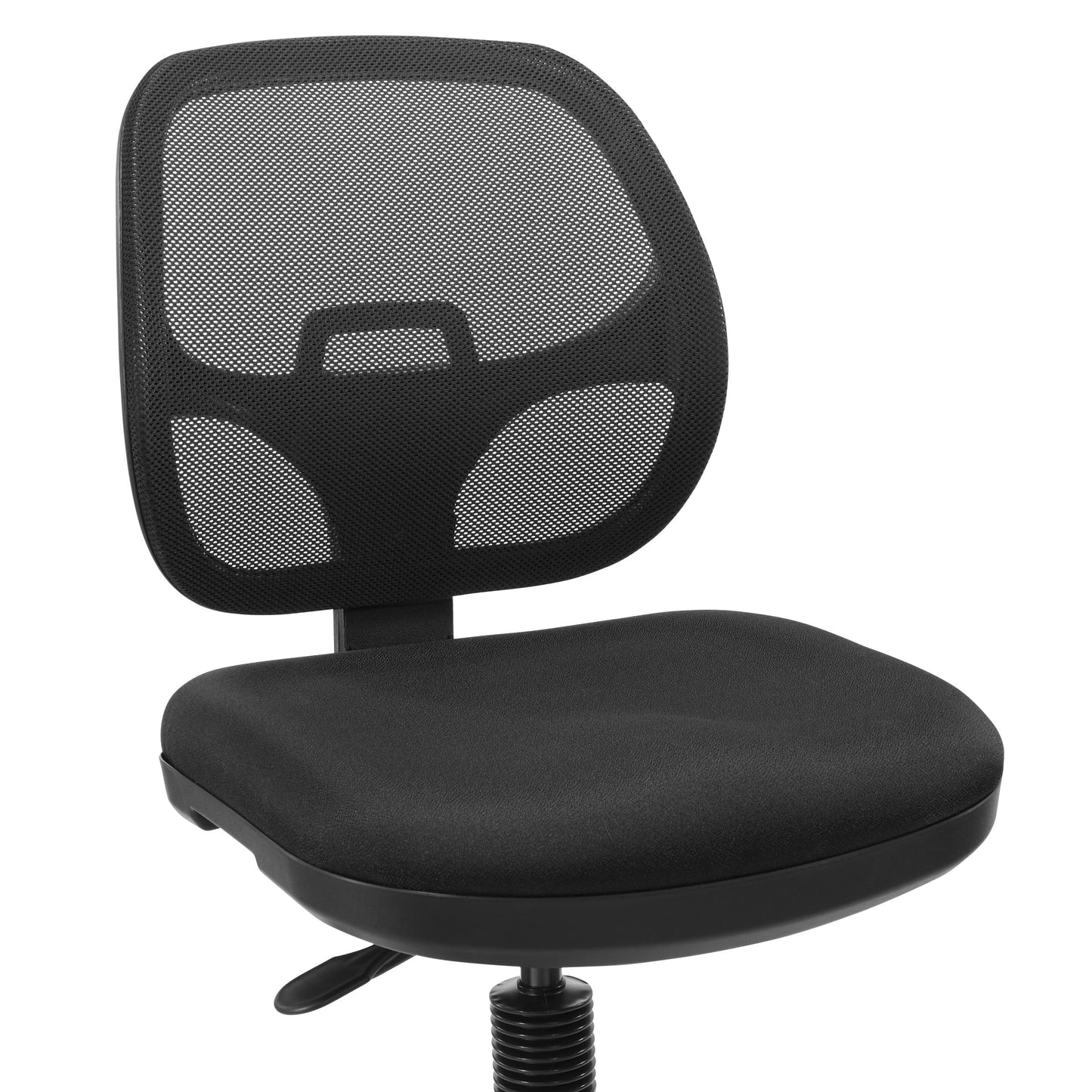 Office Star DC Series Deluxe Breathable Mesh Back Ergonomic Drafting Chair with Lumbar Support and Adjustable Footring, Black Fabric - WoodArtSupply