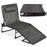 Best Choice Products Patio Chaise Lounge Chair, Portable Outdoor Folding Recliner for Lawn, w/ 8 Positions, Handles, 300lb Capacity - Gray Best Choice Products