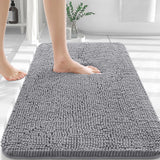OLANLY Bathroom Rugs 30x20, Extra Soft Absorbent Chenille Bath Rugs, Rubber Backing Quick Dry, Machine Washable Bath Mats for Bathroom Floor, Tub and Shower, Home Decor Accessories, Grey OLANLY