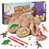 Dino Eggs Dig Kit, 12 Pack Dinosaur Eggs Excavation Science Experiments Kits for Kids 4-12, Easter Basket/Stocking Stuffers, Toys for 3+ 4 5 6 7 8 9 10 Year Old Boys Girl DIDUBUY