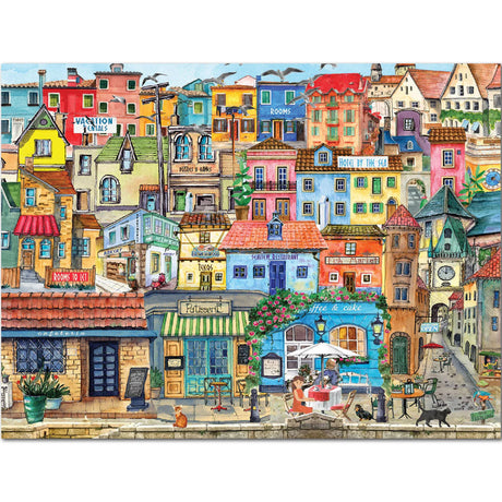 White Mountain - Seaside Village, 500 Piece Jigsaw Puzzle, Italy Puzzle, Hotel Puzzle White Mountain