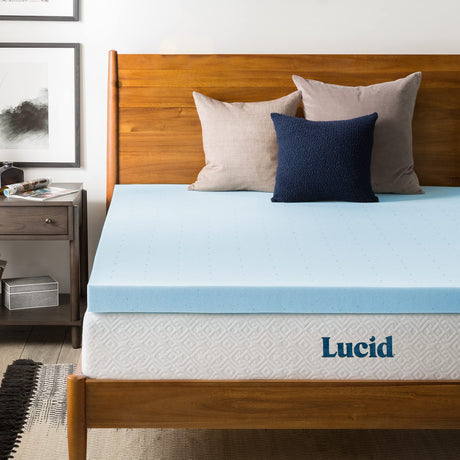 LUCID 3-inch Ventilated Gel Memory Foam Mattress Topper - Twin LUCID