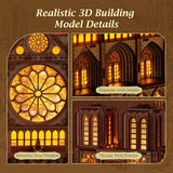 FUNPOLA LED 3D Wood Puzzle - Notre Dame de Paris Architecture Model-Night Edition with LED Lighting- DIY Building Model Craft Kit, Architecture Building Set FUNPOLA