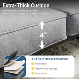 FansaFurn 5-Piece Outdoor Patio Furniture Set, Outdoor Metal Sectional Furniture with Cushions, Outdoor Conversation Seating Set with Coffee Table for Balcony, Garden, Deck, Backyard, Grey FansaFurn