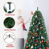 Yaheetech 6ft Premium Spruce Hinged Artificial Full Christmas Tree with 796 Branch Tips Holiday Xmas Tree with Metal Hinges and Foldable Base for Home Party Office Decoration Yaheetech