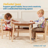 ECR4Kids Hideaway Table and Chair Set, Kids Furniture, Dark Walnut/Antique White, 3-Piece ECR4Kids