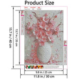 Shouruihua Floral Diamond Painting Kits for Adults, Pink Cherry Blossoms Flowers Diamond Art Painting by Numbers Kits, Diamond Dots Art Kits, Full Round Drill Gem Art for Home Wall Decor, 11.8x15.7 in Shouruihua