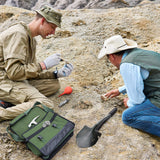 MYSTERYSTONE 23 Pieces Rock Hammer Kit for Rock Hounding, Complete Great Bundle including Steel Rock Pick Hammer,3-Pieces Heavy Duty Chisel Set,Updated Mussette Bag and Many More Mysterystone