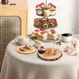 Set of 10 Wood Slices for Centerpieces 6-7 inch, Natural Unfinished Wood Craft Kits, Tree Slices with Bark for DIY Crafts Wedding Christmas Party Decoration, Wood Centerpieces for Tables ktondic