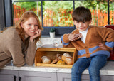 ROYALHOUSE Natural Bamboo Roll Top Bread Box Kitchen Food Storage - Assembly Required RoyalHouse