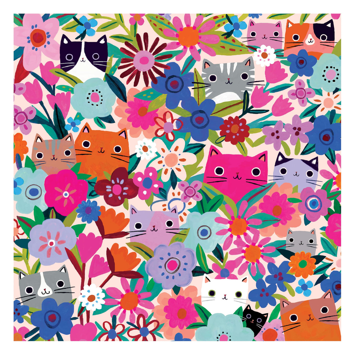 Mudpuppy Blooming Cats – 500 Piece Family Jigsaw Puzzle with Colorful and Fun Illustrations of Floral Themed Cats for Children Ages 8 and Up Mudpuppy