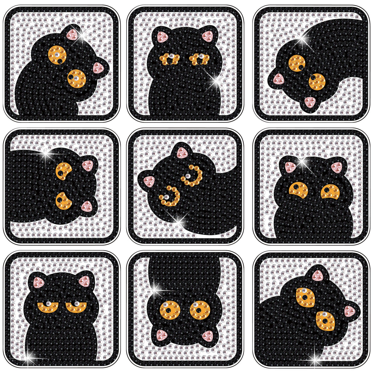 Morledoa Diamond Art Refrigerator Magnets, 9 PCS Cat Diamond Art Kits for Adults, DIY Diamond Painting Kits for Home Decor Morledoa