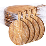 Patelai 12 Piece Round Wood Cutting Board Pizza Peel with Handle Laser Engraving Serving Board Charcuterie Cheese Bread Cutting Board Bulk for DIY Wedding Housewarming Gift (12 Inch,Acacia Wood) Patelai
