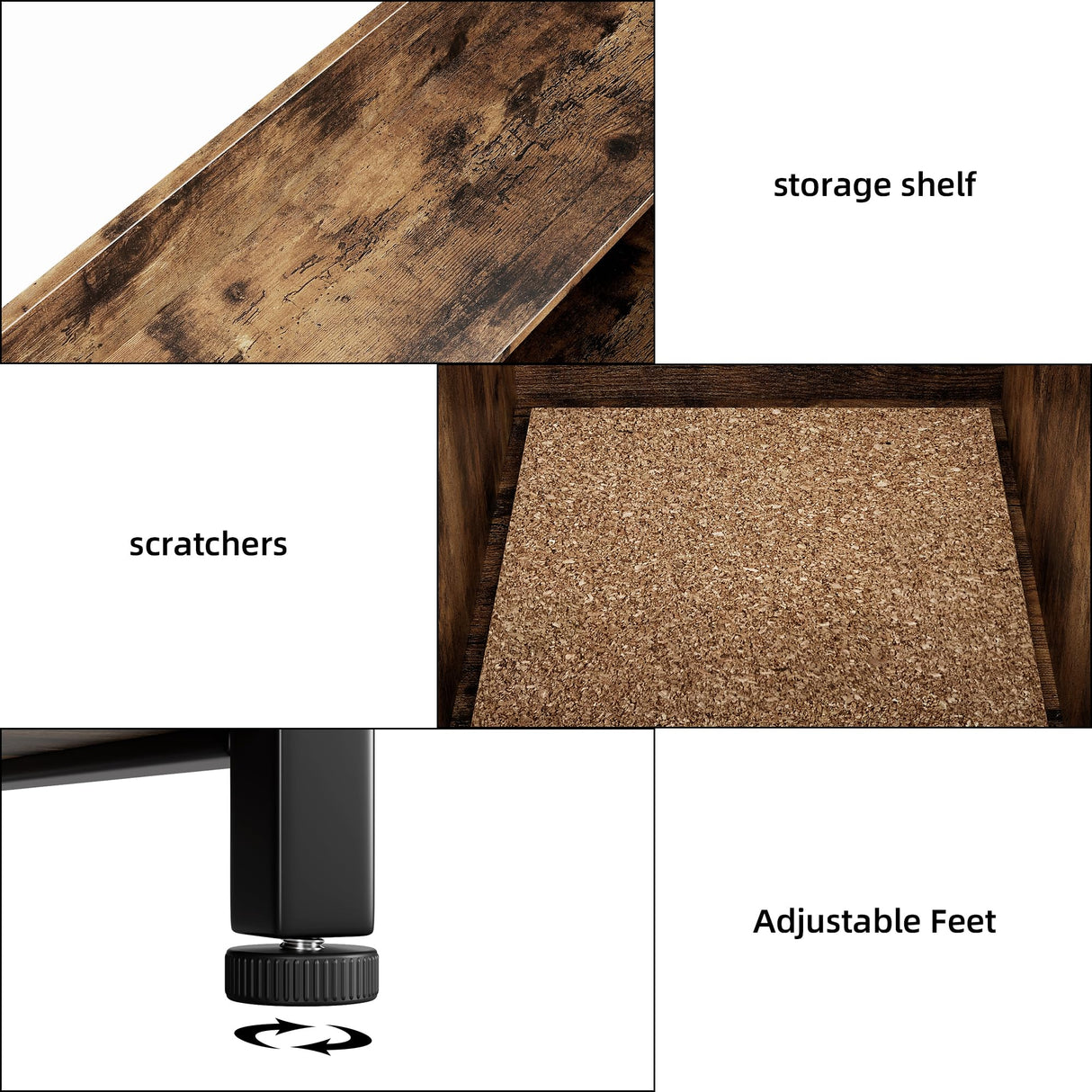 32.4” Cat Litter Box Furniture with Storage Shelves, Hidden Litter Box Enclosure and Double Doors, 2-in-1 Cat Washroom Cabinet with Scratching Pad, Wooden Pet Organizer for Home Décor GarveeHome