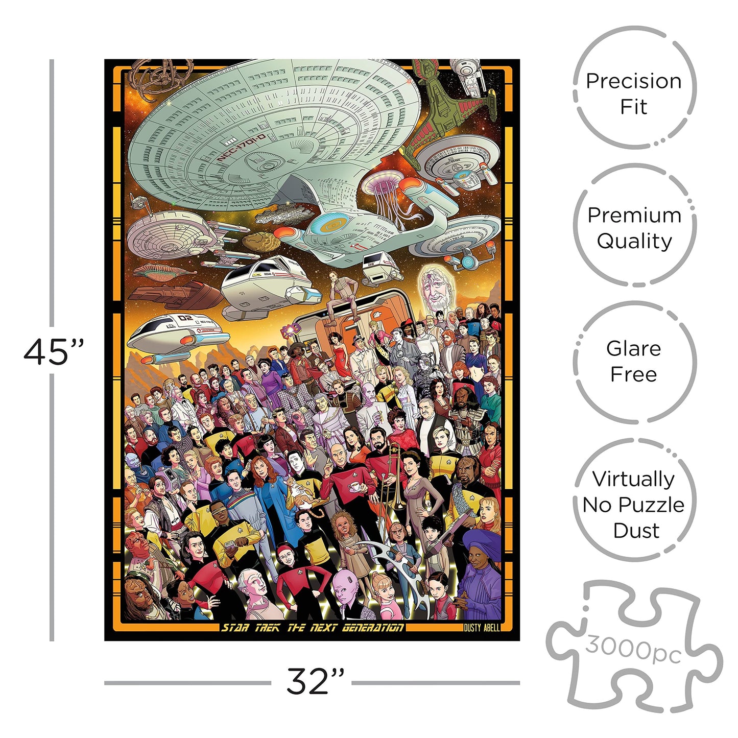 Aquarius Star Trek Next Gen Puzzle (3000 Piece Jigsaw Puzzle) - Officially Licensed Star Trek Merchandise & Collectibles - Glare Free - Precision Fit - 32 x 45 Inches