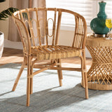 bali & pari Luxio Modern and Contemporary Natural Rattan Dining Chair bali & pari