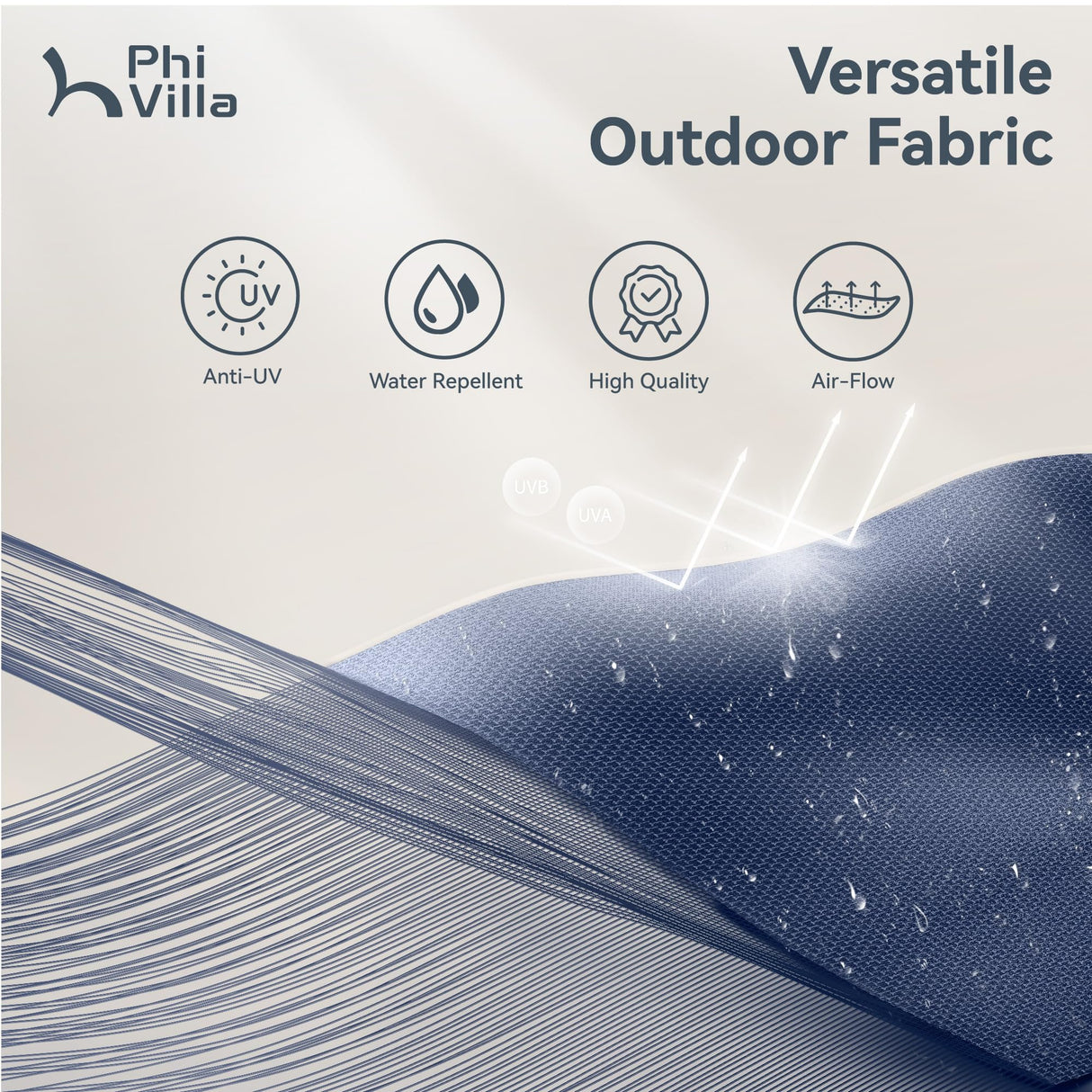 PHI VILLA 15ft Large Patio Umbrellas with Base Included, Outdoor Double-Sided Rectangle Market Umbrella with Crank Handle, for Pool Lawn Garden, Blue PHI VILLA