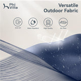 PHI VILLA 15ft Large Patio Umbrellas with Base Included, Outdoor Double-Sided Rectangle Market Umbrella with Crank Handle, for Pool Lawn Garden, Blue PHI VILLA