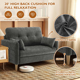 Urhanherry 47" Small Sofa Couch for Bedroom, Soft Chenille loveseat Mini Couch with Throw Pillow and Removable Cushion Cover for Small Spaces, Living Room, Apartment, Dorm, Office(Dark Grey) Urhanherry