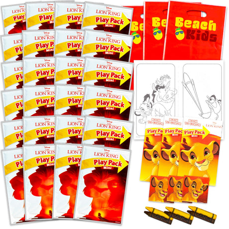 Disney Lion King Party Favors Pack ~ Bundle of 24 Mini Lion King Play Packs Filled with Stickers, Coloring Books, Crayons (Lion King Party Supplies) Disney