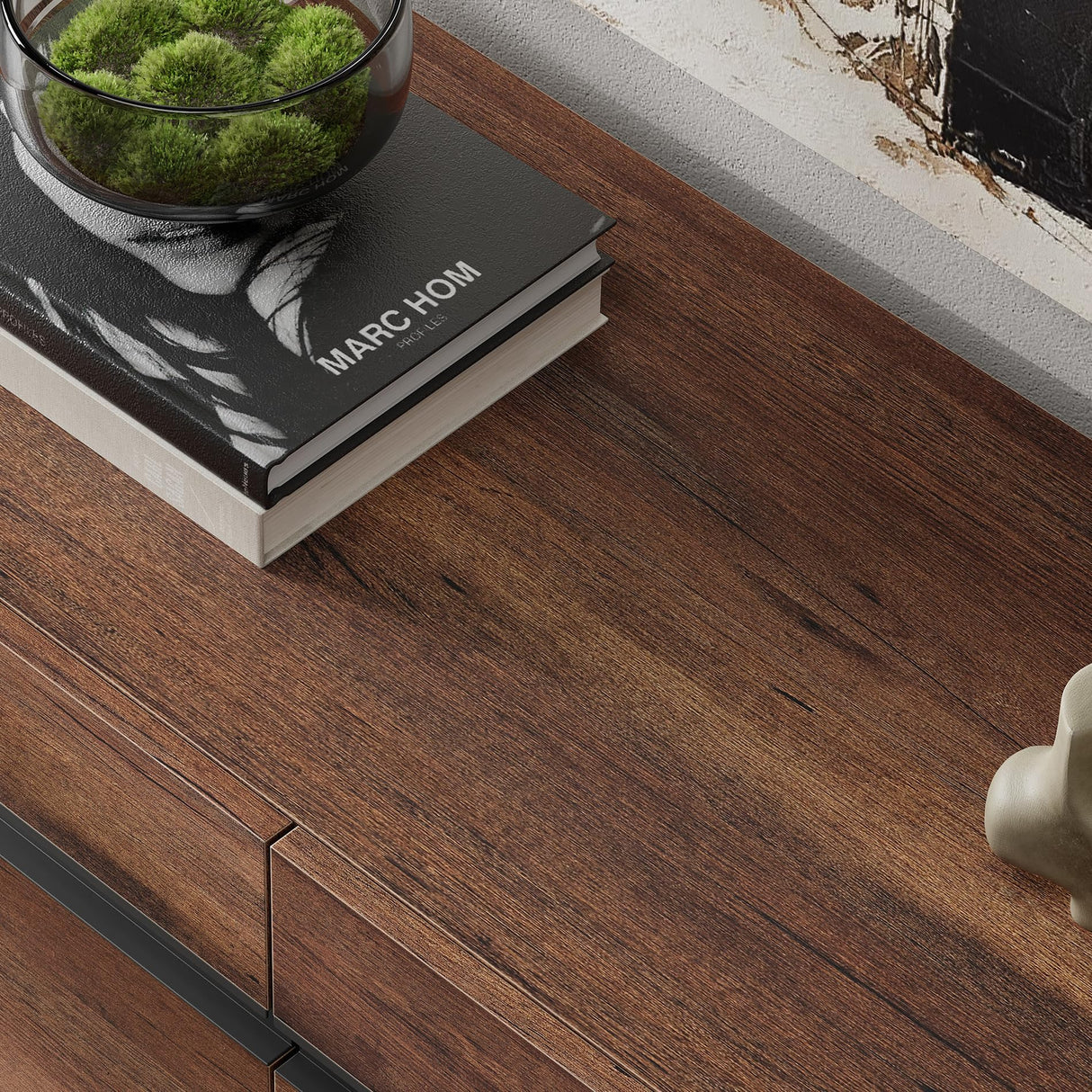 WAMPAT Modern TV Stand for TVs up to 110 inch, 4 in 1 Wood Entertainment Center TV Console Table with Adjustable Shelves and Metal Base for Living Room,Bedroom,Oak WAMPAT