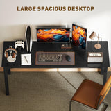 HOMCOM Modern Simple Large Computer Desk, 70.9" Long Home Office Desk for Two Person, Multi-Purpose Computer Table for Home Office Study, Black HOMCOM