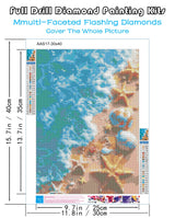 KINPLUB Beach Diamond Painting Kits for Adults, 5D Seashell Starfish Diamond Art Kits for Beginners, DIY Full Round Drill Paint by Diamonds, Home Wall Decor 12 x 16 Inch KINPLUB