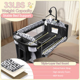 Xilingol 5-in-1 Baby Bassinet Bedside Sleeper, Baby Pack and Play with Changing Table, Portable Baby Crib with Carry Bag, Cosleeper Bassinet Attach to Bed for Newborn to Toddlers Xilingol