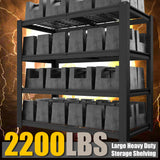 PrimeZone Heavy Duty Storage Shelves - 40" W X 20" D X 60" H Adjustable Garage Wire Shelving Unit, 4 Tier Industrial Metal Shelf Standing Utility Rack for Warehouse, Pantry, Basement, Black, 2 Pack PrimeZone