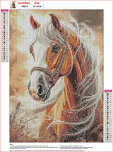 MXJSUA DIY 5D Diamond Painting Kits for Adults, Horse Diamond Art Painting Full Drill Crystal Rhinestone Embroidery Craft Kits for Home Wall Decor Gifts, 12x16inch MXJSUA