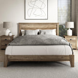 Galano Tiena Queen Bed Frame in Knotty Oak with Wooden Slat Support Galano
