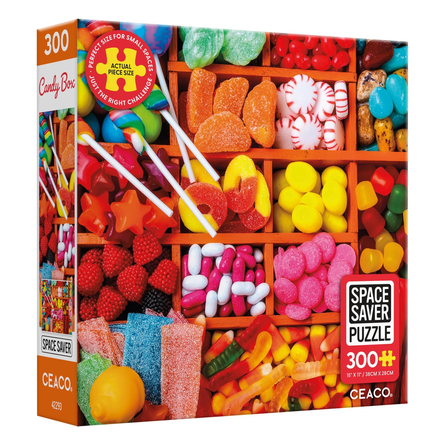 Ceaco – Candy Box - 300 Piece Jigsaw Space Saver Puzzle – Puzzles for Smaller Spaces and Surfaces