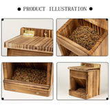 BalterFF Bird Feeders for Outdoors,Wooden Unique Seed Sunflower Food Feeder Blue Cardinal Finch Backyard Platform Balcony Gazebo Tree Fence Wall BalterFF