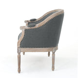 Christopher Knight Home Faye Traditional Fabric Tufted Upholstered Loveseat, Dark Gray, Antique Christopher Knight Home