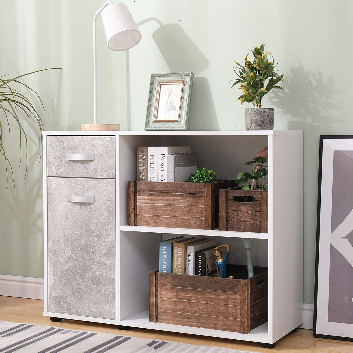 SENRYEE Farmhouse Antique Black Wooden Crate for storage,Rustic Decorative Boxes,Set Of 3 Extra Large Nesting Wooden Storage Crates For display ,Handmade Natural Solid Wood Box (Rustic Black) SENRYEE